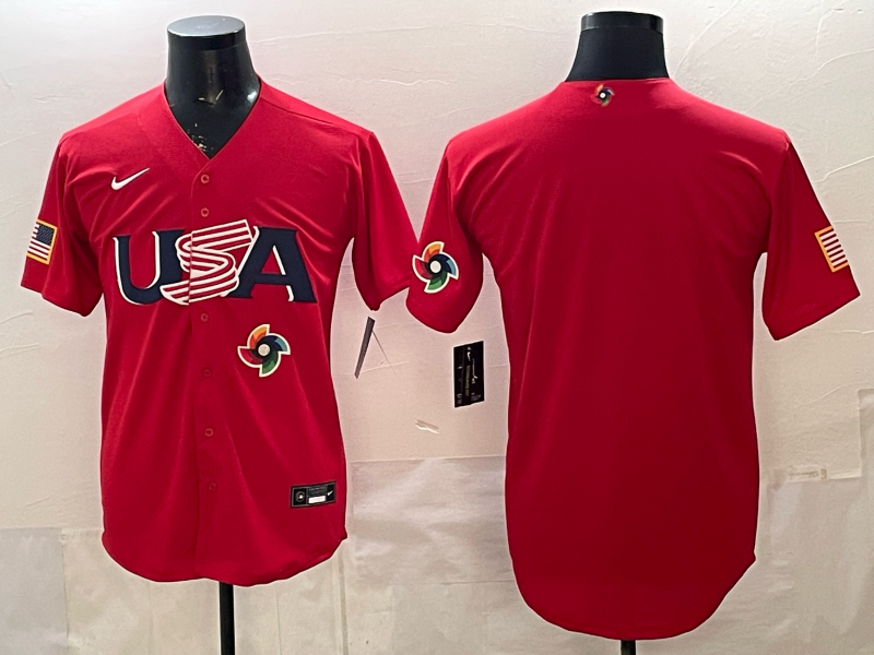 Men 2026 World Cub USA blank red Nike MLB Jersey 002